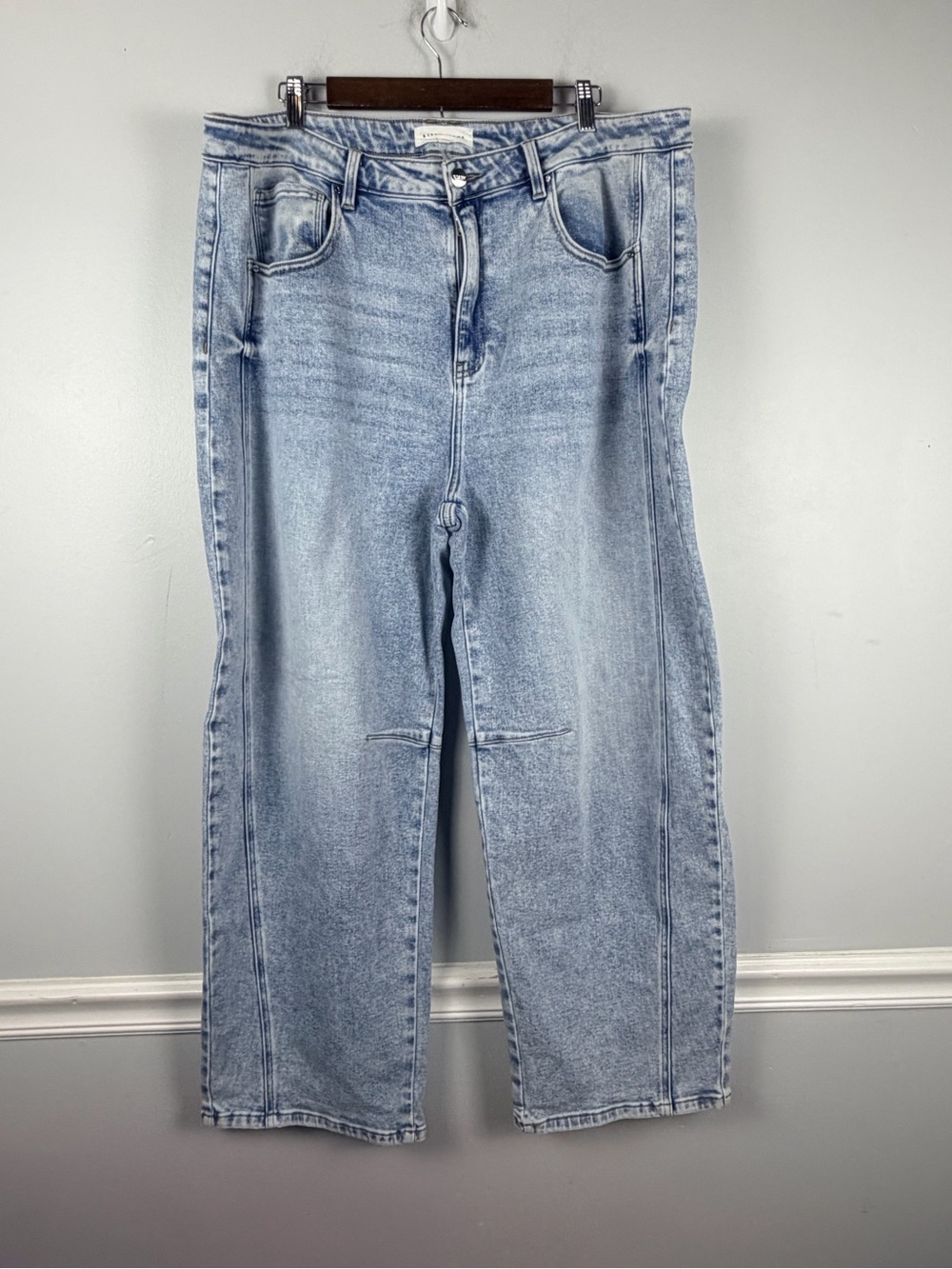 Risen Jeans Barrel Jeans size 3XL light distressed wash